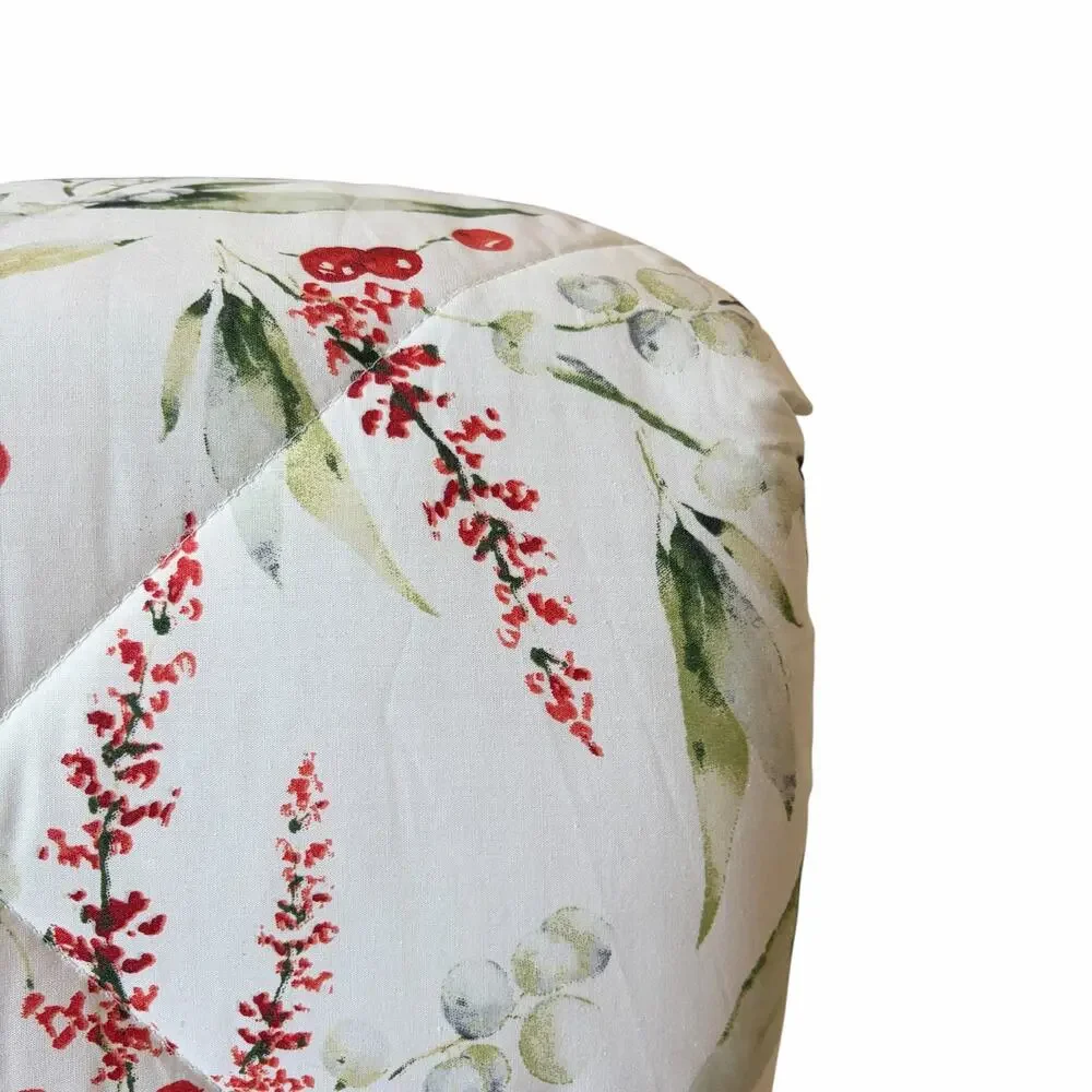 3pc Cabbages & Roses Christmas Foliage Fir Ruby QUEEN Comforter Set NEW